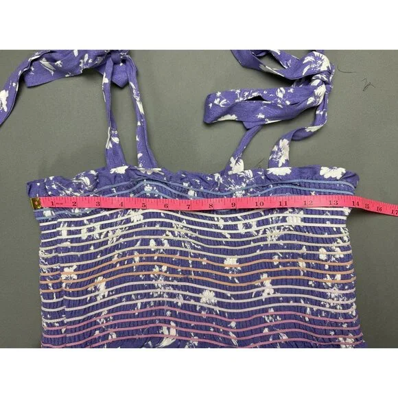 Free people Color My World Wide-Leg Jumpsuit XS Womans Lilac Purple Floral Print - Picture 7 of 8